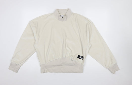 Womens UK Size 8-10 adidas Beige Pullover Sweatshirt