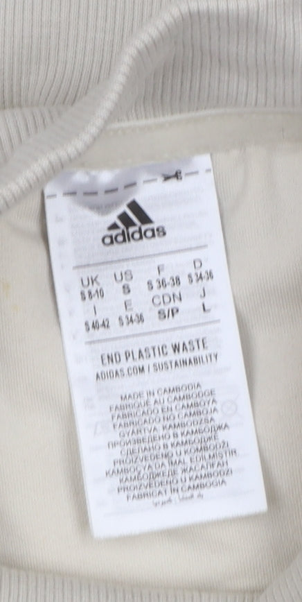 Womens UK Size 8-10 adidas Beige Pullover Sweatshirt