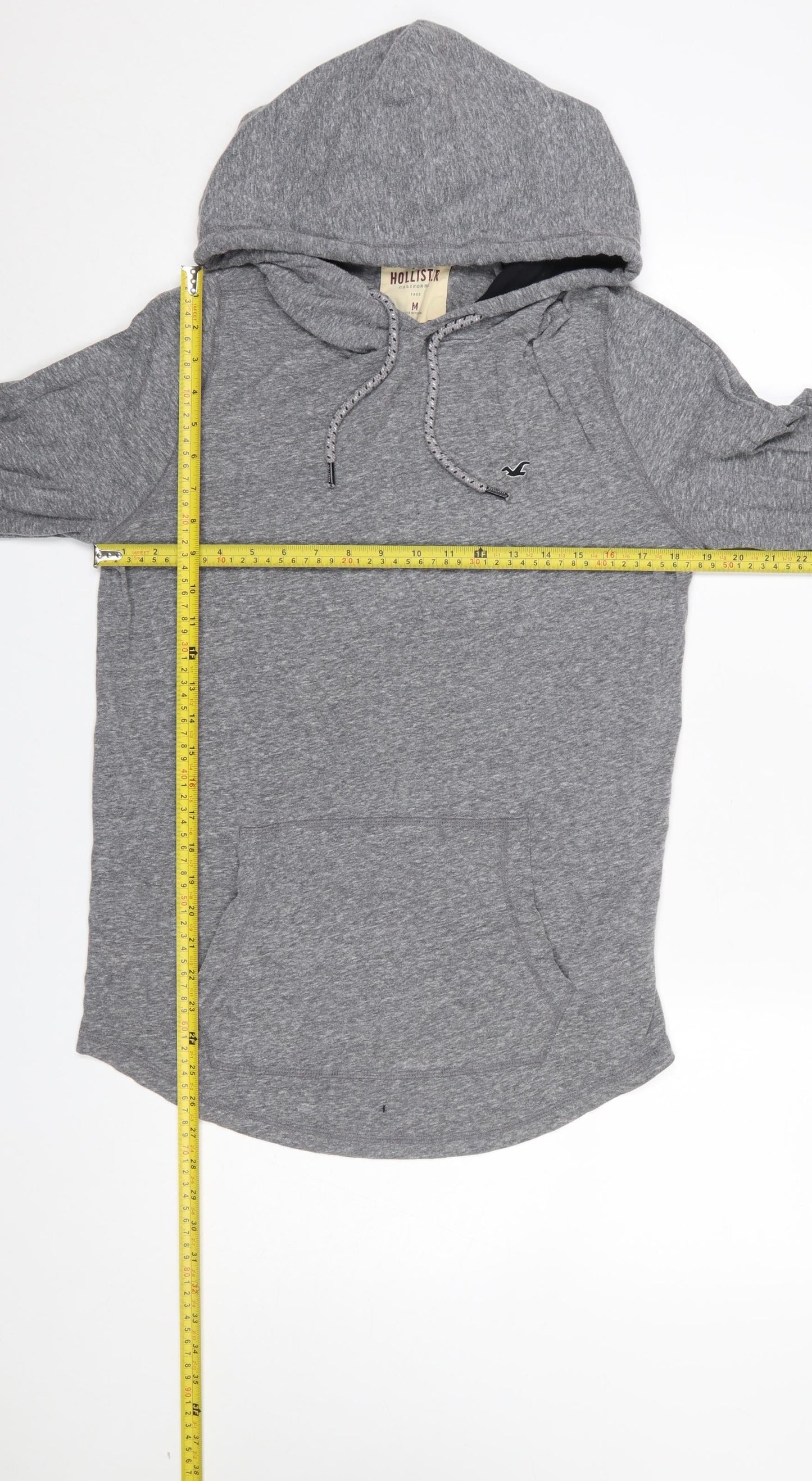 Mens UK Size M Hollister Grey Pullover Hoodie