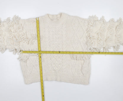 Womens UK Size 12 Stradivarius Ivory Pullover Jumper