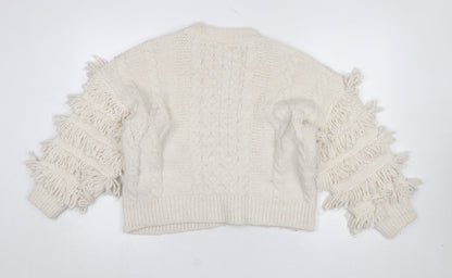 Womens UK Size 12 Stradivarius Ivory Pullover Jumper