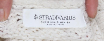 Womens UK Size 12 Stradivarius Ivory Pullover Jumper