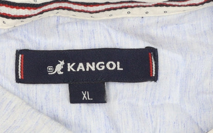 Kangol Men's Blue XL Button-Up Short Sleeve Casual Shirt