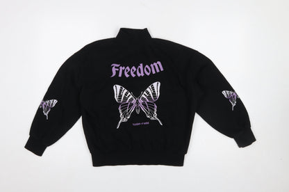 Girls UK Size 9-10 Years Destination Black Pullover Casual