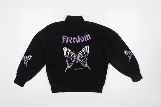 Girls UK Size 9-10 Years Destination Black Pullover Casual
