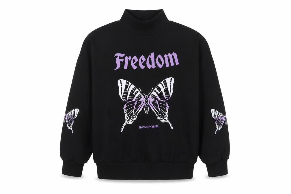 Girls UK Size 9-10 Years Destination Black Pullover Casual