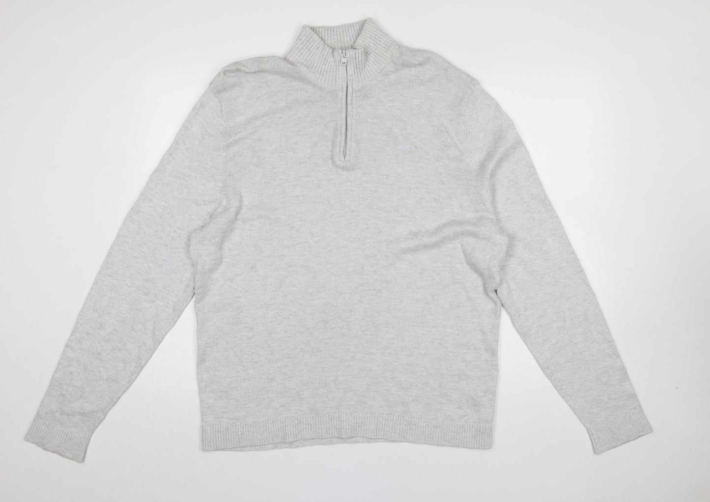 Mens UK Size XL Hollister Grey Full Zip Jumper