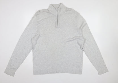 Mens UK Size XL Hollister Grey Full Zip Jumper