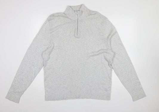 Mens UK Size XL Hollister Grey Full Zip Jumper