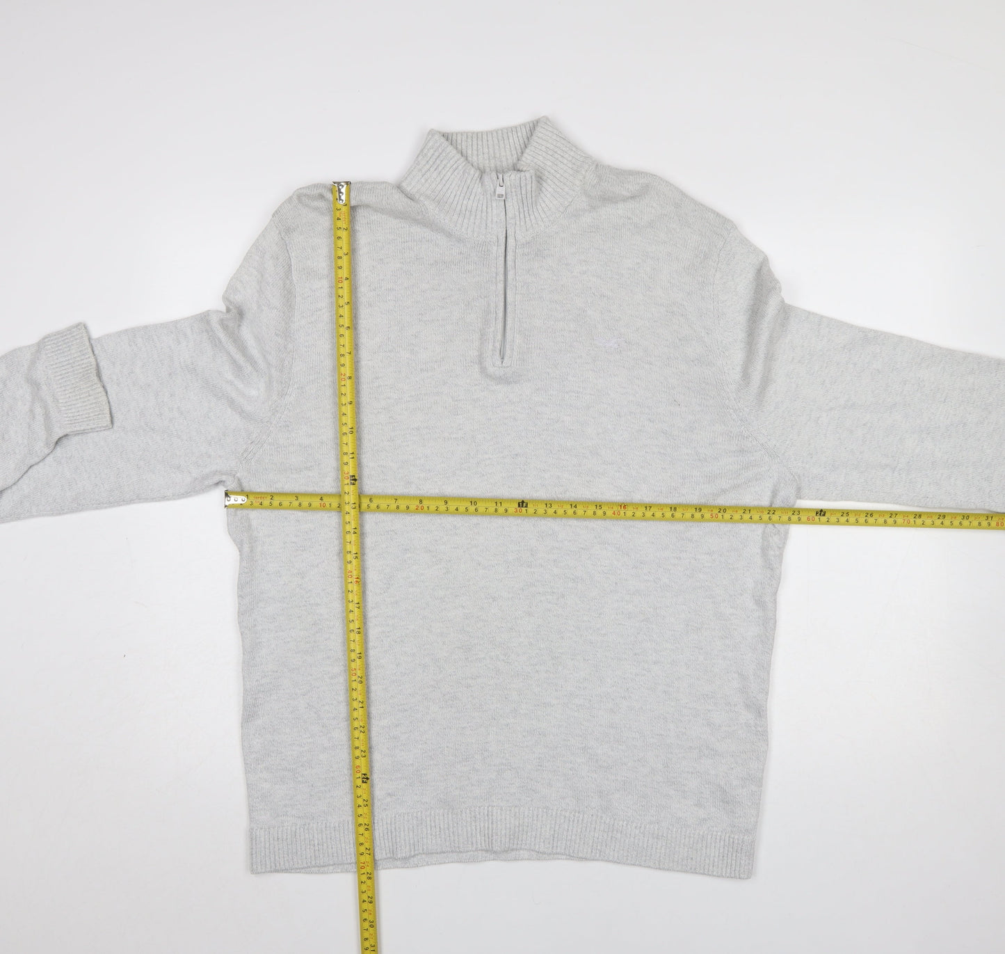 Mens UK Size XL Hollister Grey Full Zip Jumper