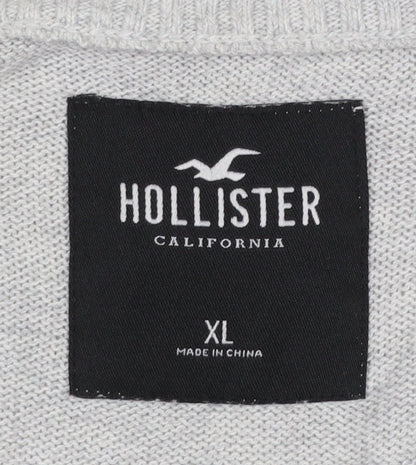 Mens UK Size XL Hollister Grey Full Zip Jumper