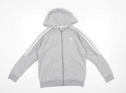 Girls UK Size 12-13 Years adidas Grey Full Zip Hoodie
