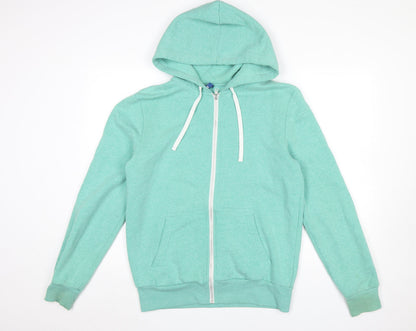 Mens UK Size M H&M Green Full Zip Hoodie