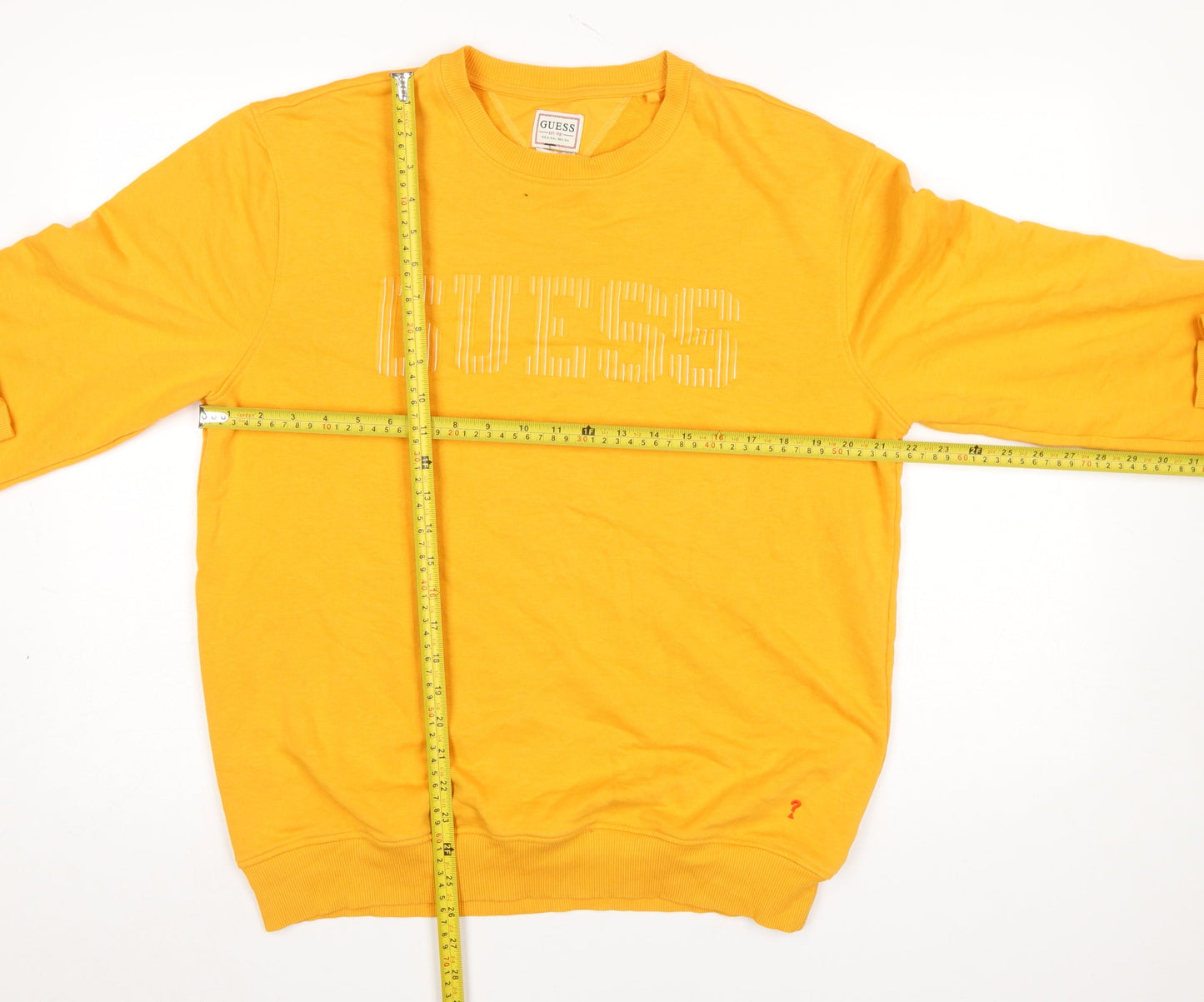 Mens UK Size L GUESS Yellow Pullover Sweatshirt
