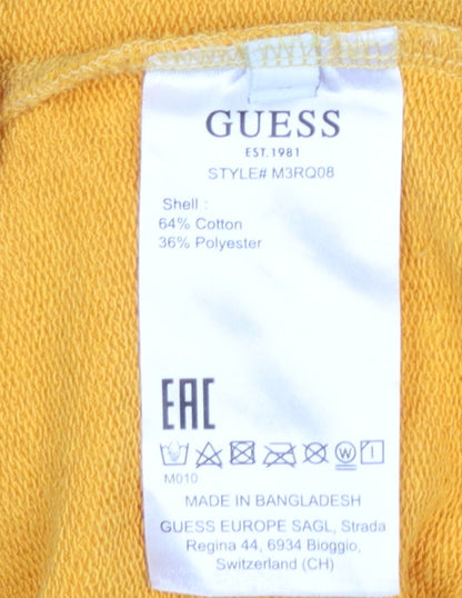 Mens UK Size L GUESS Yellow Pullover Sweatshirt
