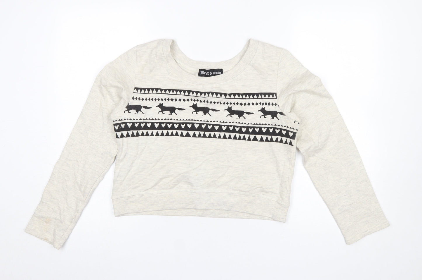 Womens UK Size S Brat & Suzie Beige Pullover Sweatshirt