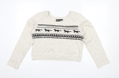 Womens UK Size S Brat & Suzie Beige Pullover Sweatshirt