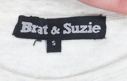 Womens UK Size S Brat & Suzie Beige Pullover Sweatshirt