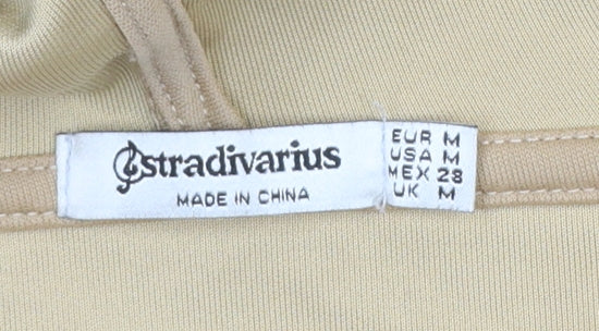 Womens UK Size M Stradivarius Beige Pullover Hoodie