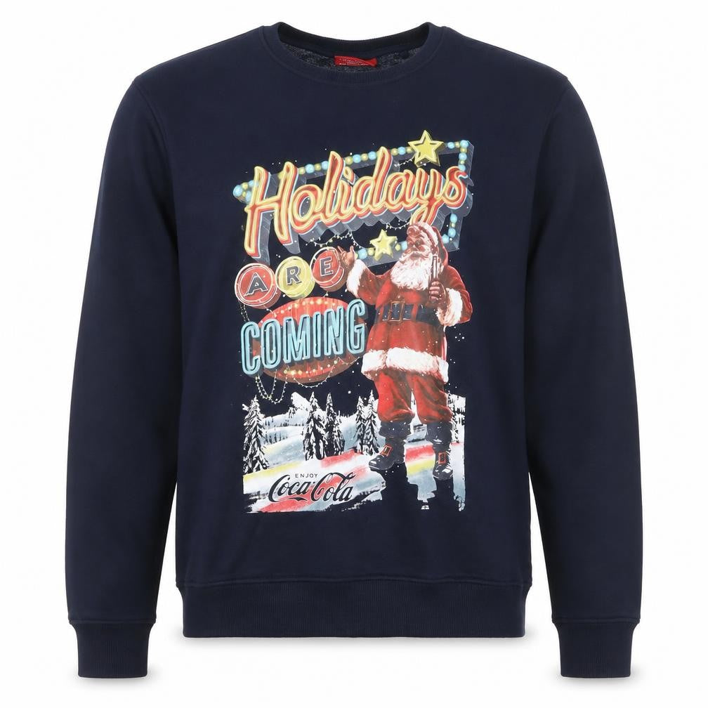 Mens UK Size L Coca-Cola Blue Pullover Sweatshirt