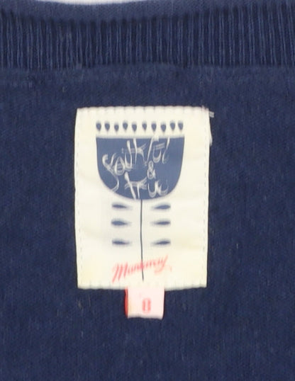 Womens UK Size 8 Soulful & Tru Blue Tunic Jumper
