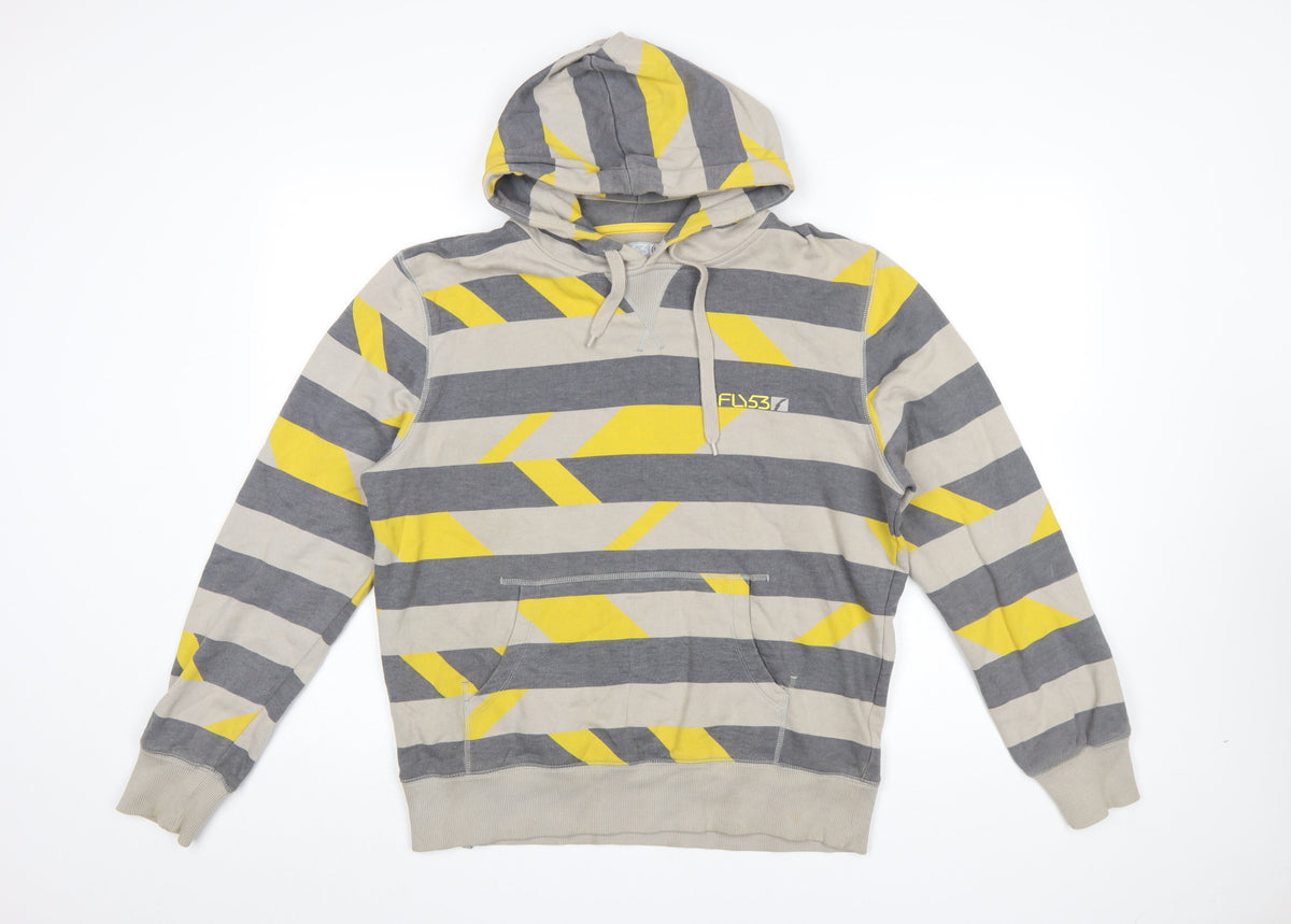 Mens UK Size M FLY53 Grey Pullover Hoodie