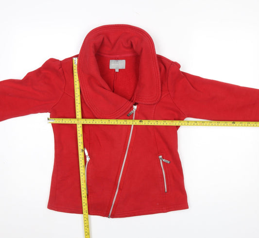 Womens UK Size S Marks and Spencer Red Full Zip Sweatshirt