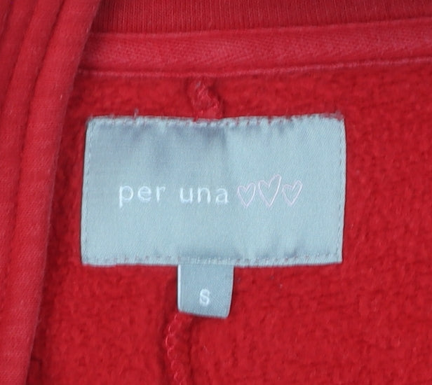 Womens UK Size S Marks and Spencer Red Full Zip Sweatshirt