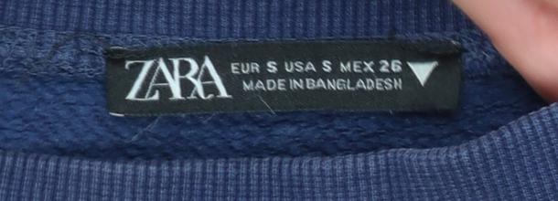 Womens UK Size S Zara Blue Pullover Sweatshirt