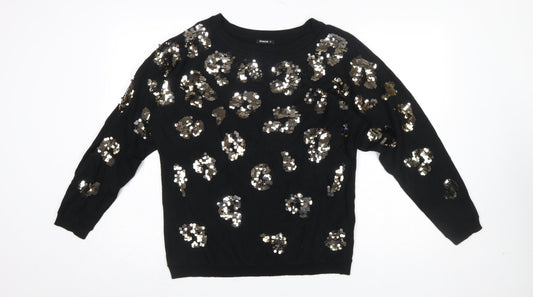 Womens UK Size 14 Roman Black Pullover Jumper