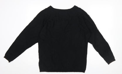 Womens UK Size 14 Roman Black Pullover Jumper