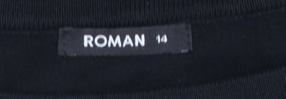 Womens UK Size 14 Roman Black Pullover Jumper