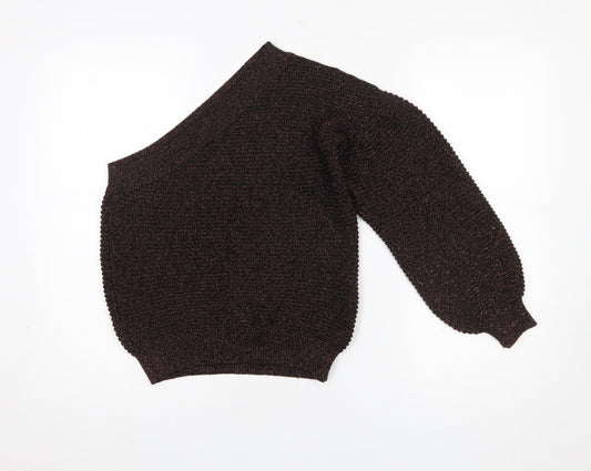 Womens UK Size S Mango Brown Pullover Jumper