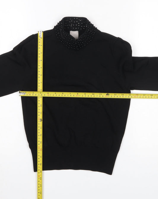 Womens UK Size XS H&M Black Pullover Jumper