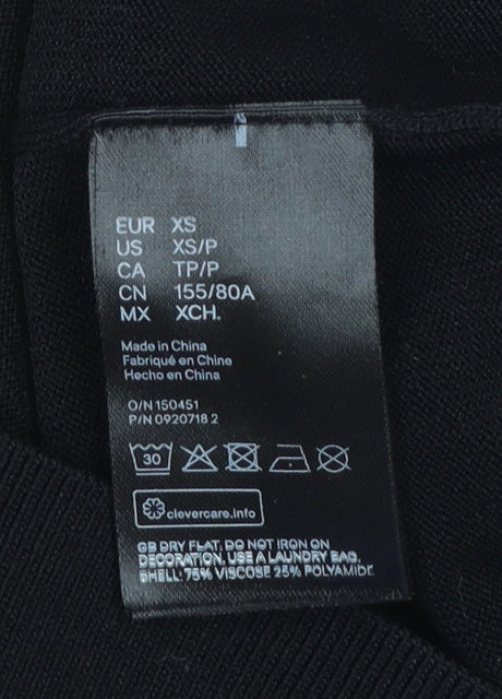 Womens UK Size XS H&M Black Pullover Jumper