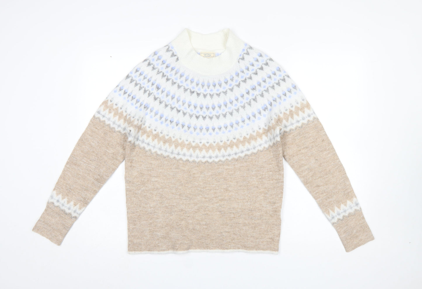 Womens UK Size 8 Fat Face Beige Pullover Jumper