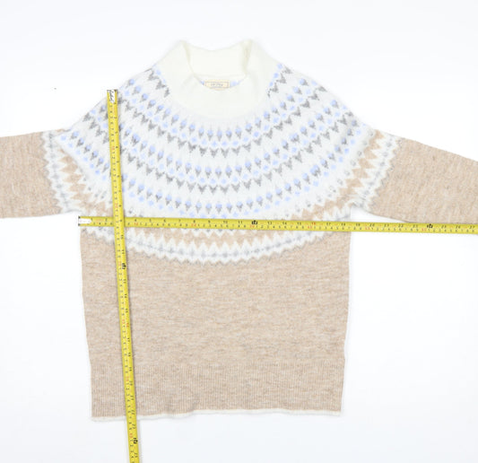 Womens UK Size 8 Fat Face Beige Pullover Jumper