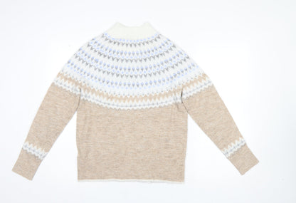 Womens UK Size 8 Fat Face Beige Pullover Jumper