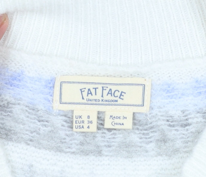 Womens UK Size 8 Fat Face Beige Pullover Jumper