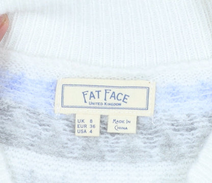 Womens UK Size 8 Fat Face Beige Pullover Jumper