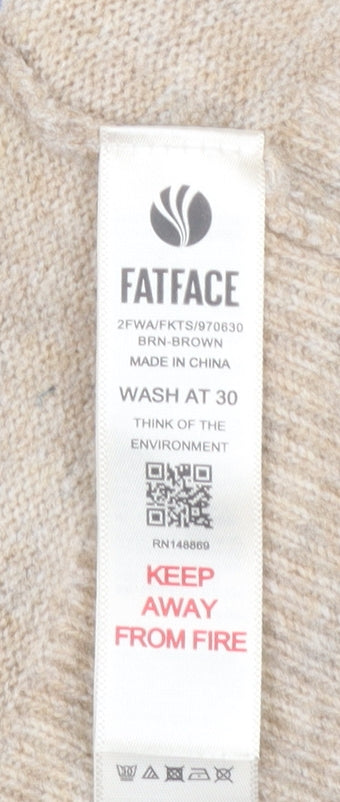 Womens UK Size 8 Fat Face Beige Pullover Jumper