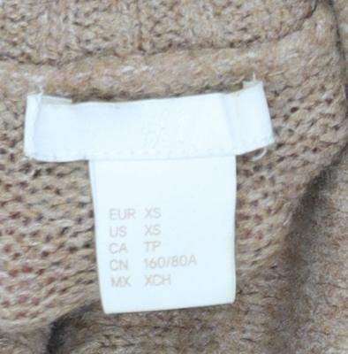 Womens UK Size XS H&M Beige Pullover Jumper
