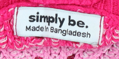 Womens UK Size 12 Simply Be Pink Tunic Blouse