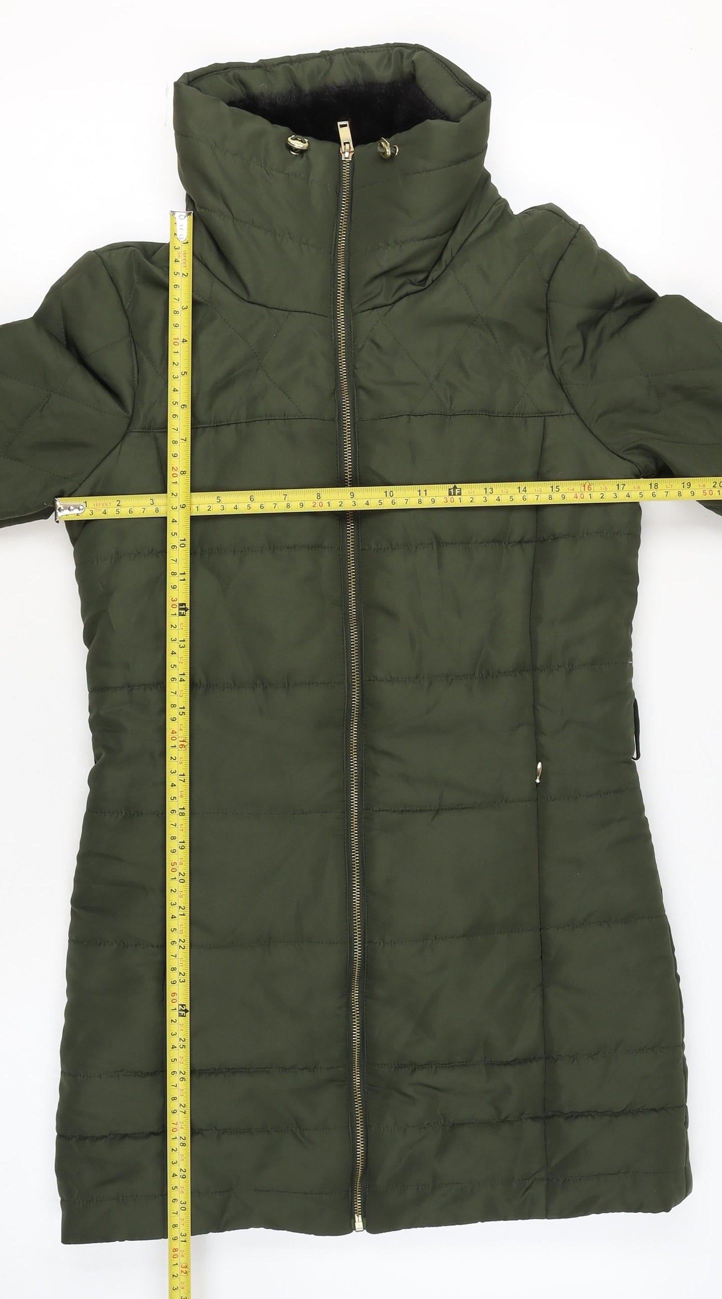 Womens UK Size S VERO MODA Green Puffer Jacket