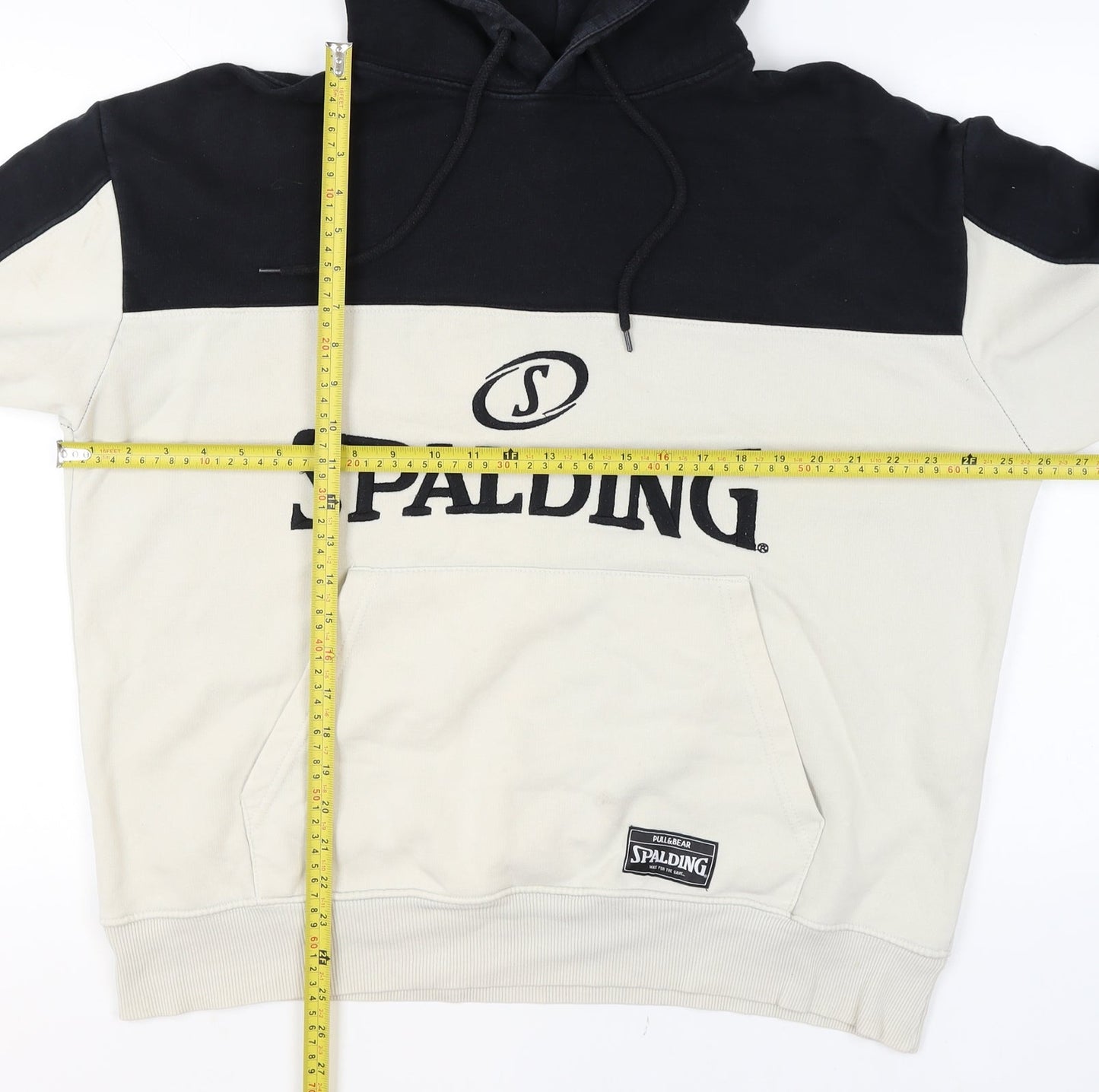 Mens UK Size L Pull & Bear Beige Pullover Hoodie