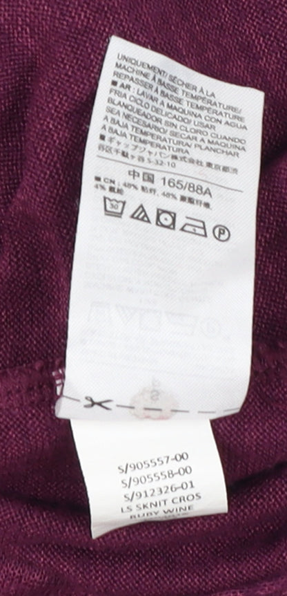 Womens UK Size S Gap Purple Wrap T-Shirt