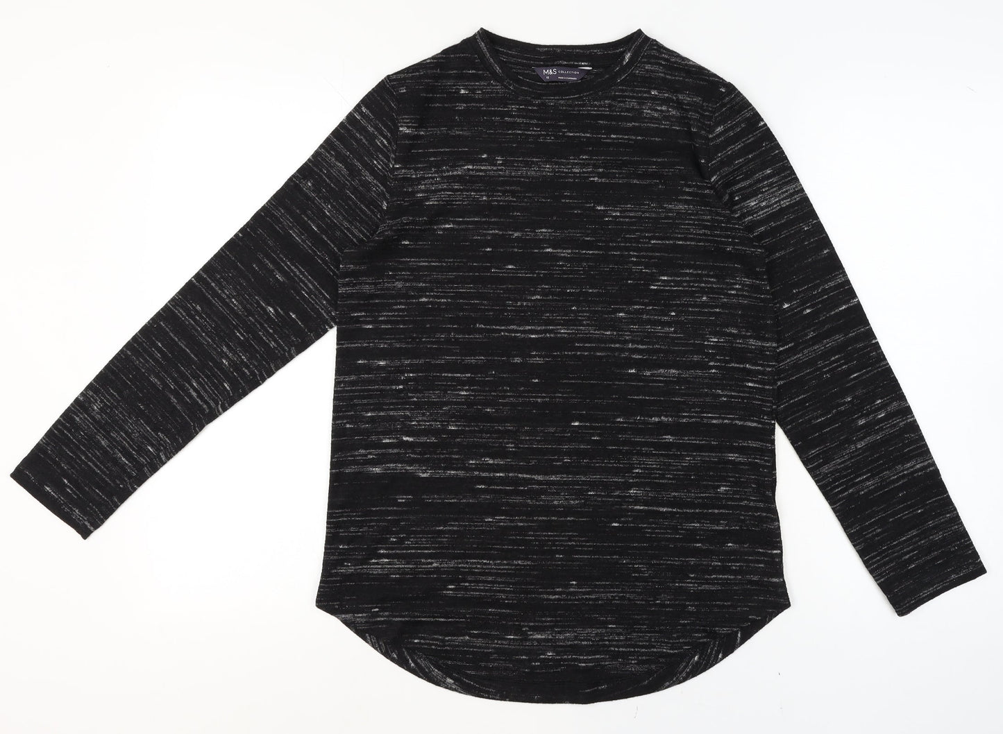 Womens UK Size 10 Marks and Spencer Black Basic T-Shirt
