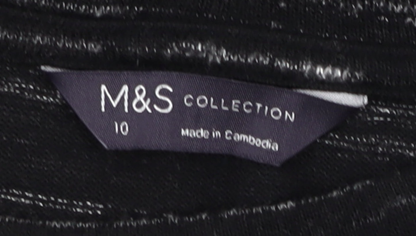 Womens UK Size 10 Marks and Spencer Black Basic T-Shirt