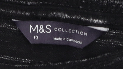 Womens UK Size 10 Marks and Spencer Black Basic T-Shirt