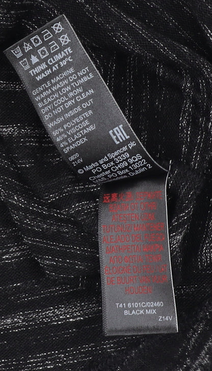 Womens UK Size 10 Marks and Spencer Black Basic T-Shirt
